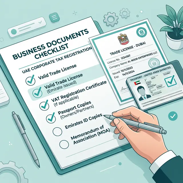 Documents checklist for TRN registration uae